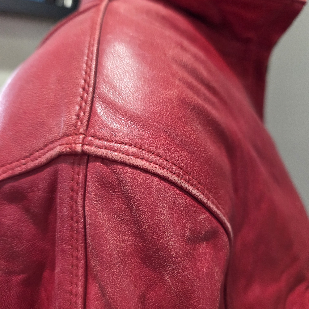 Vintage 90s  Leather Bomber Jacket - Picture 5 of 12